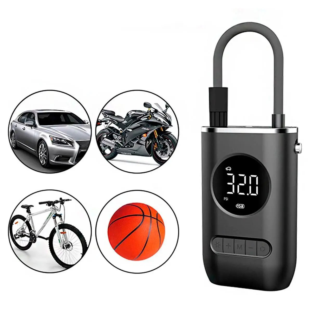 MINI COMPRESOR RECARGABLE CON ACCESORIOS