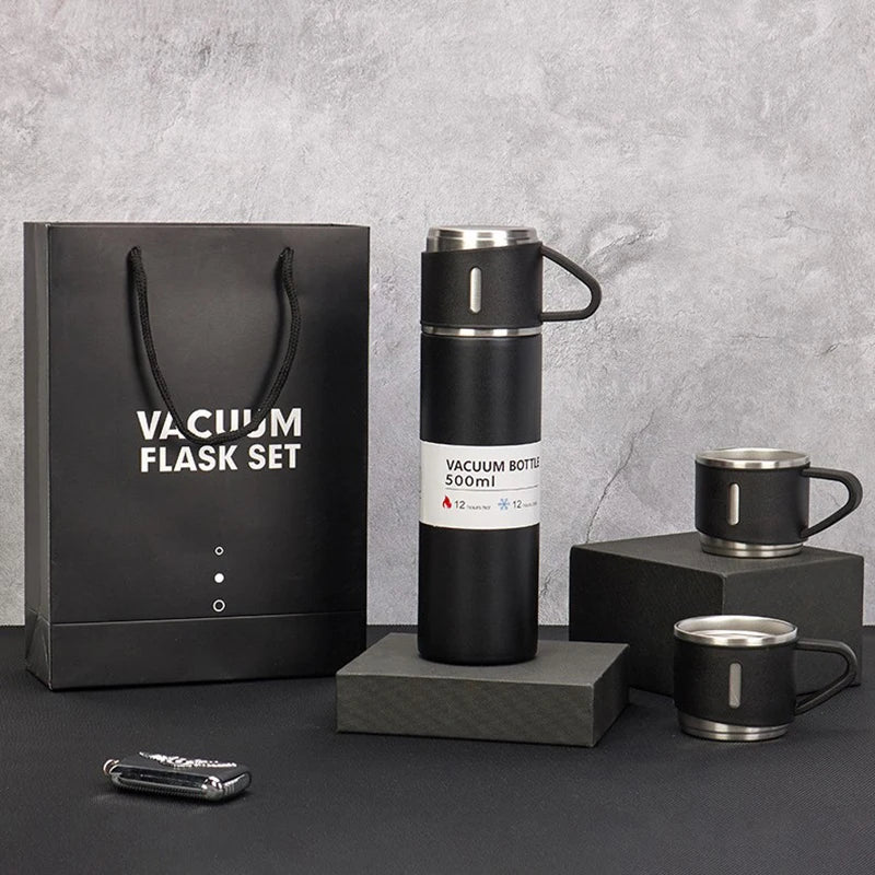 Combo Térmico Premium (Termo 500 ml + 3 Tazas)