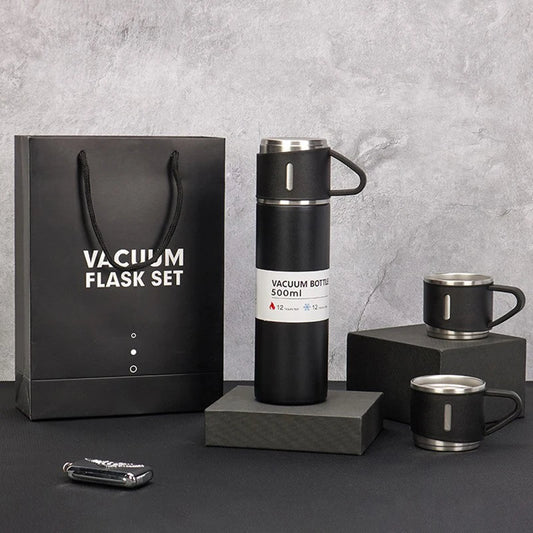 Combo Térmico Premium (Termo 500 ml + 3 Tazas)