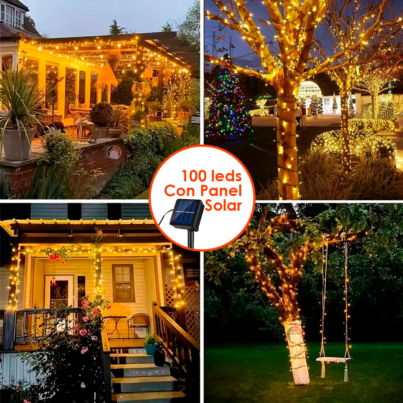 Luces Navidad  Energía Solar Prem 100Led