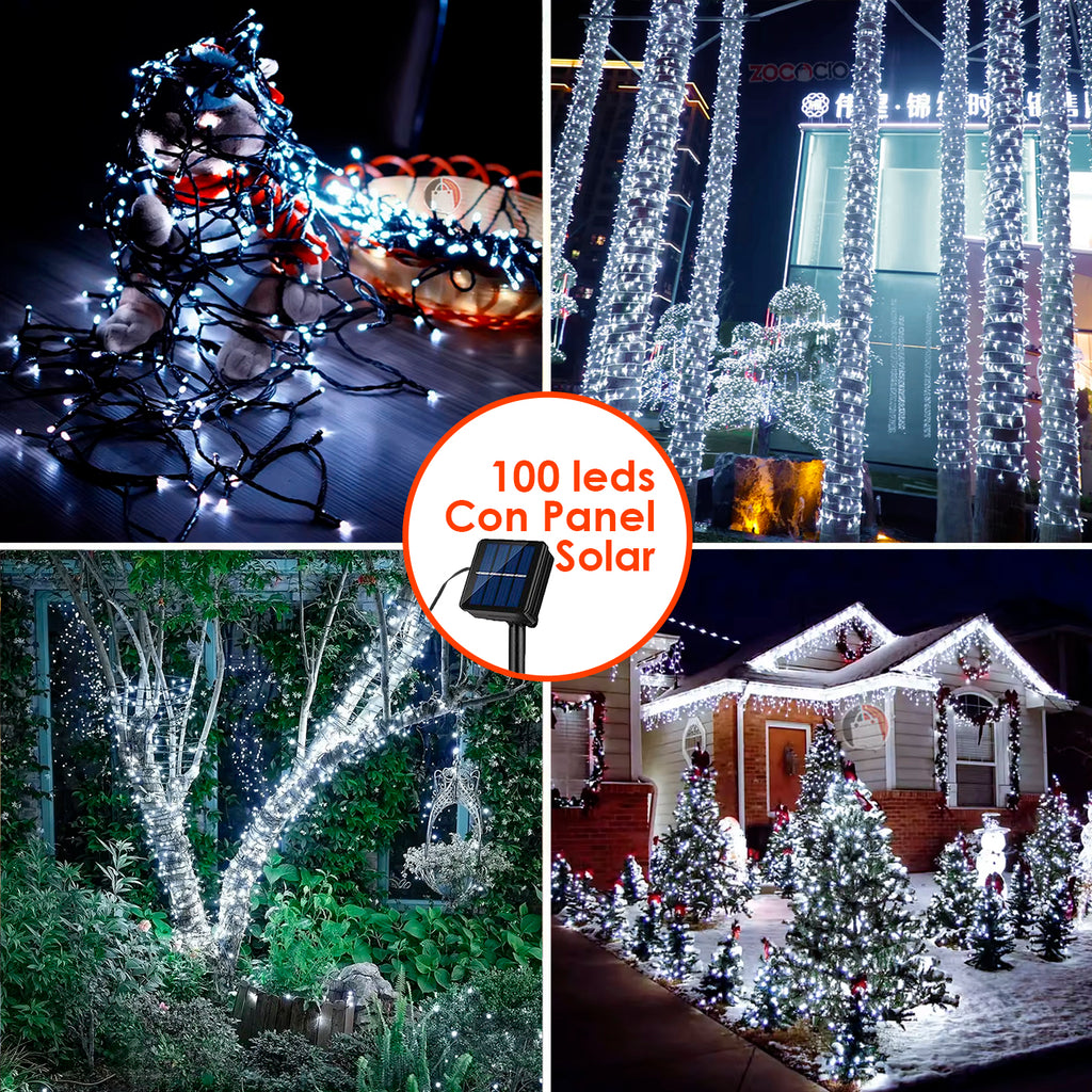 Luces Navidad  Energía Solar Prem 100Led